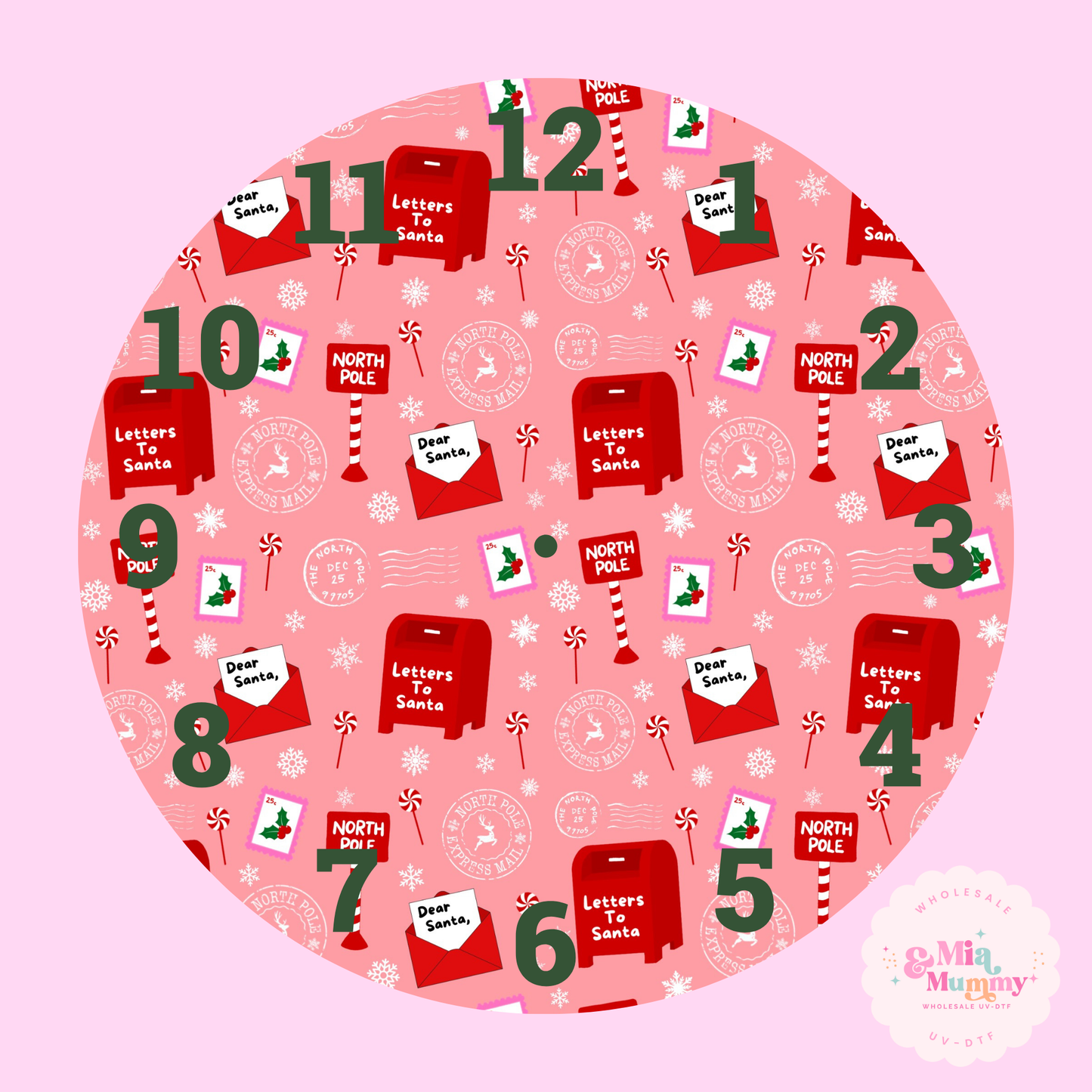 Letters To Santa - Clock Print by K.Louise