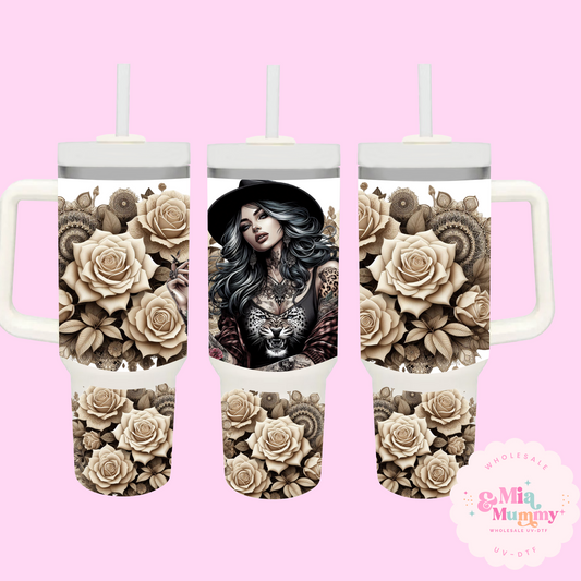 BEIGE ROSES DIGITAL DOWNLOAD- FOR A 40oz GUZZLER