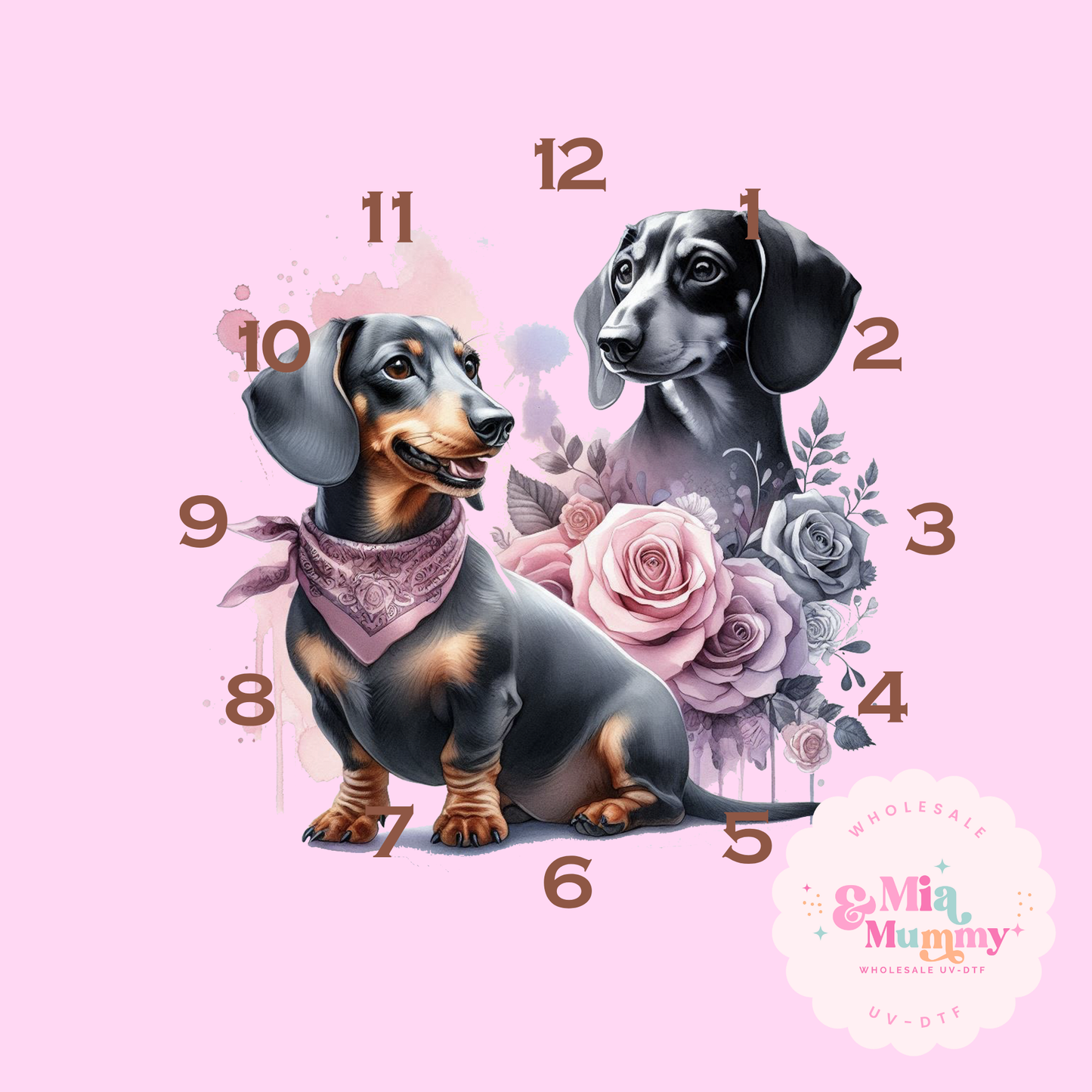 DACH WITH ROSES-DTF CLOCK