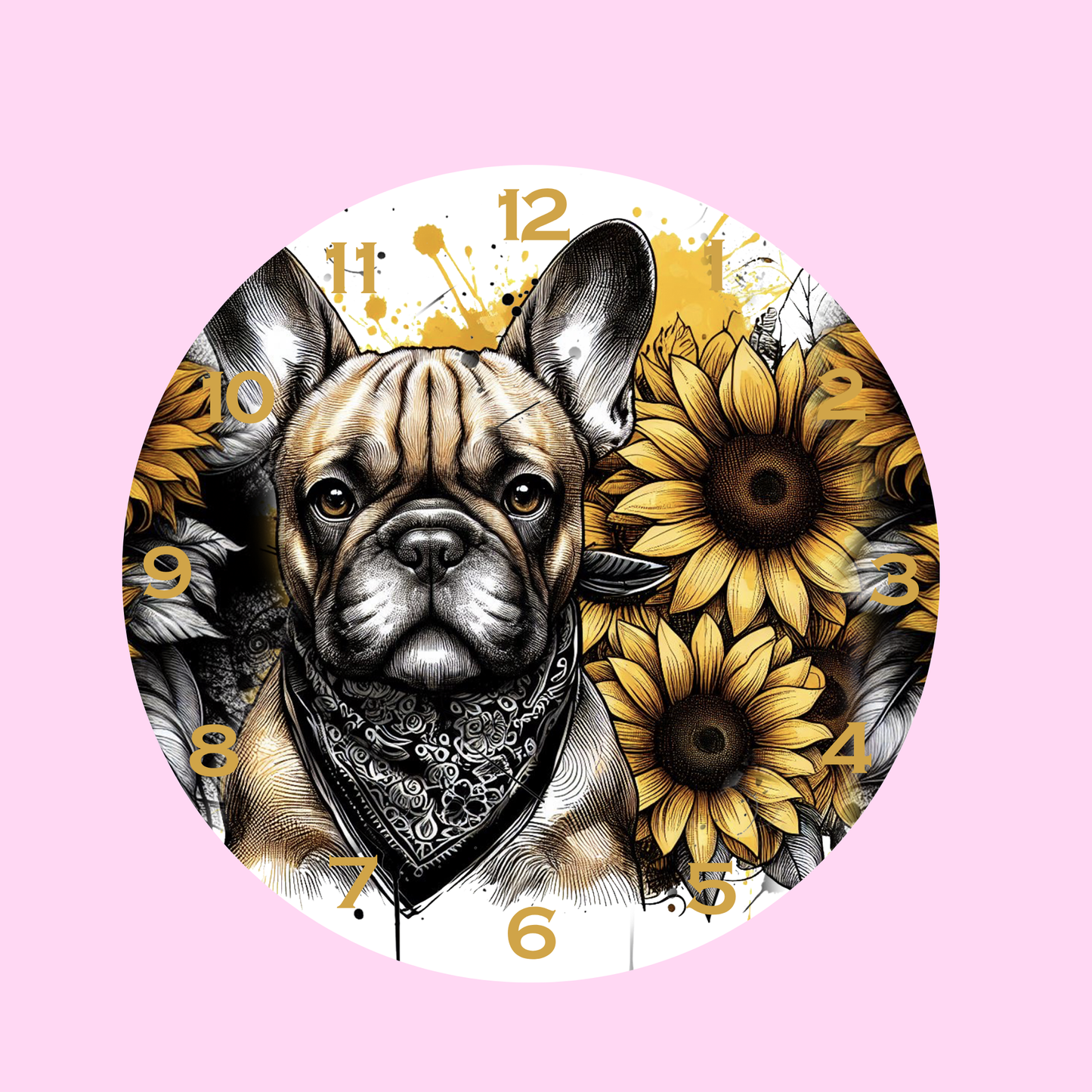 SUNFLOWER PUG -DTF CLOCK