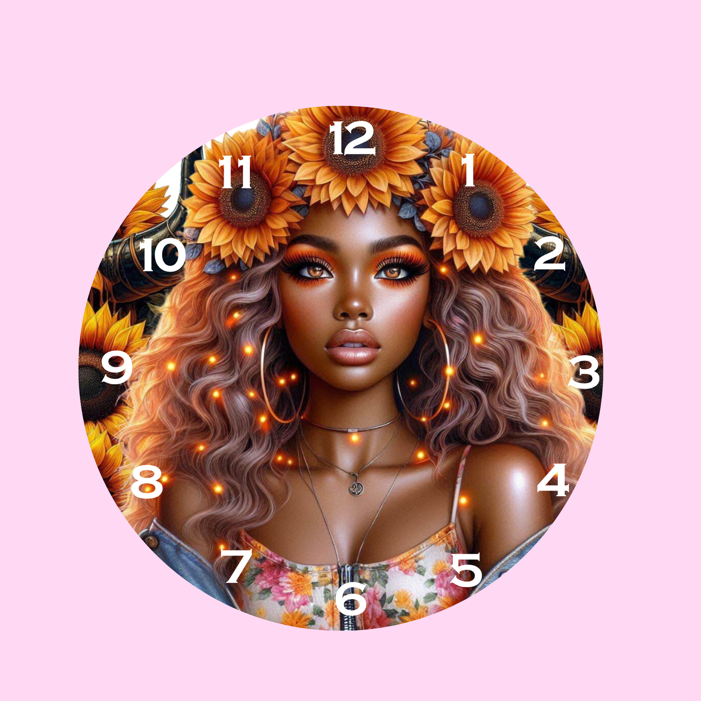 BOHO SUNFLOWER CHICK -DTF CLOCK