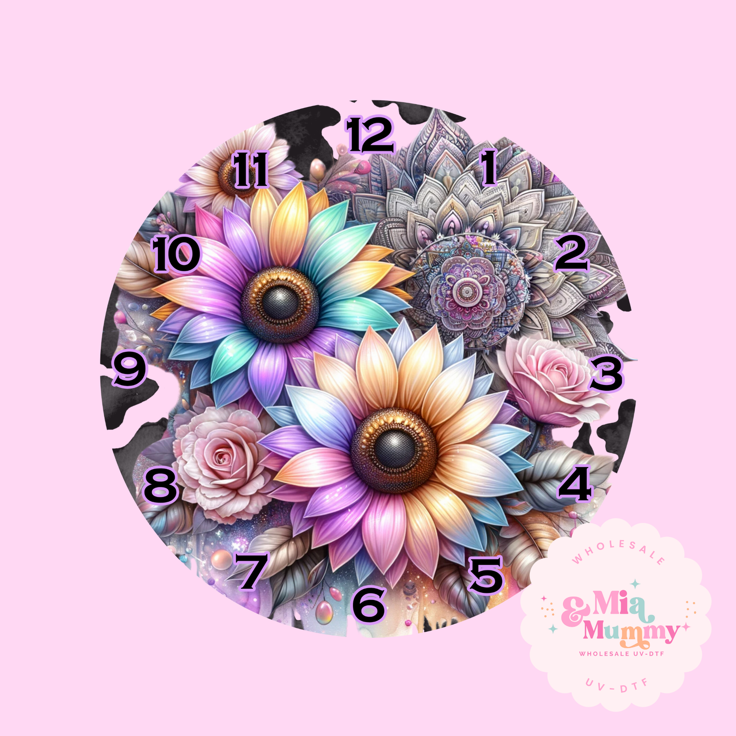 MANDALA FLOWERS -DTF CLOCK