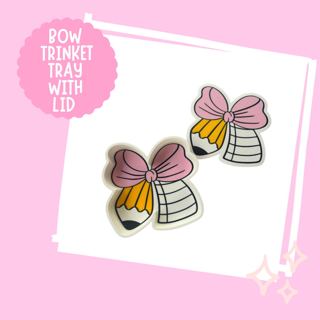 Teacher Bow Trinket tray with lid