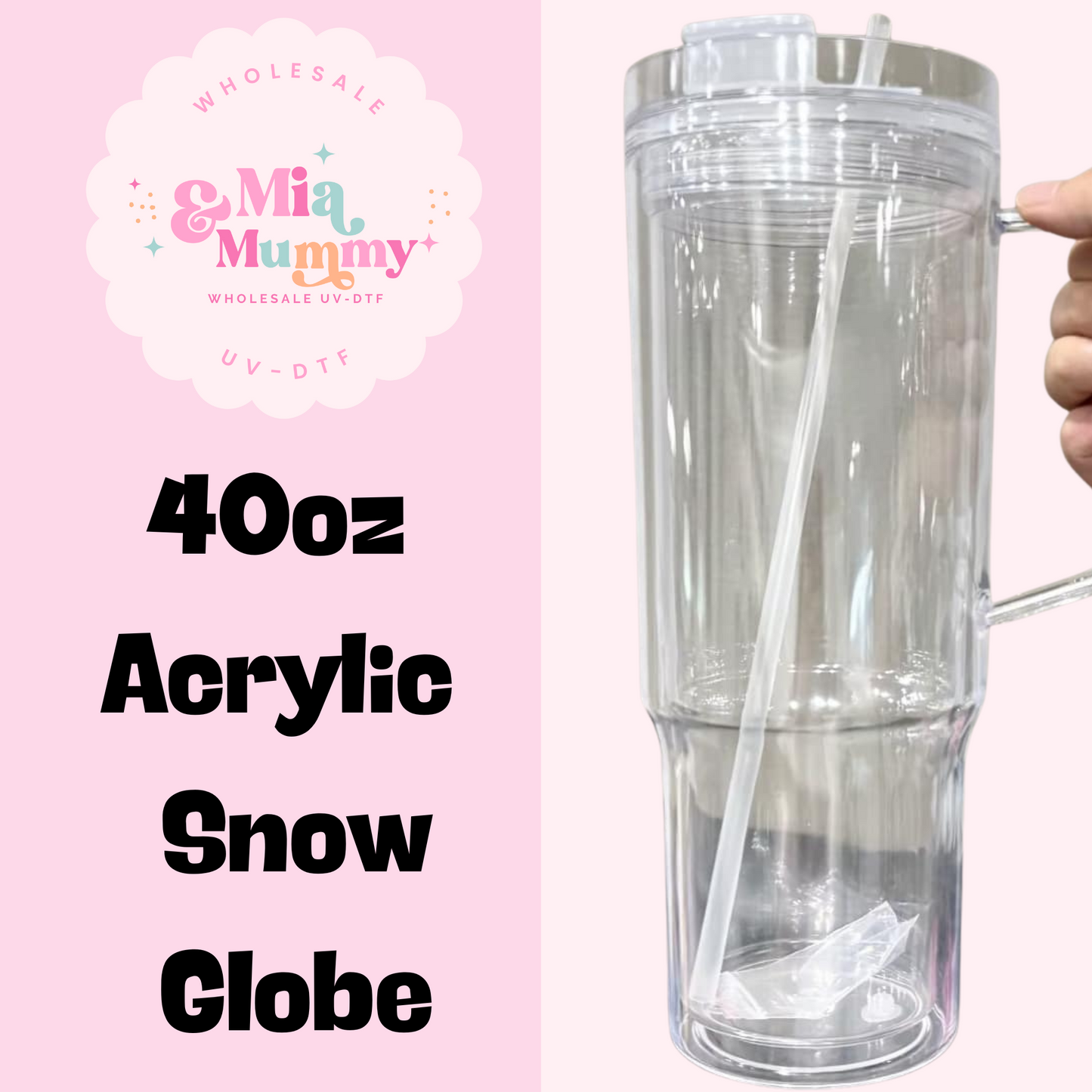 40oz SNOW GLOBE ACRYLIC GUZZLER