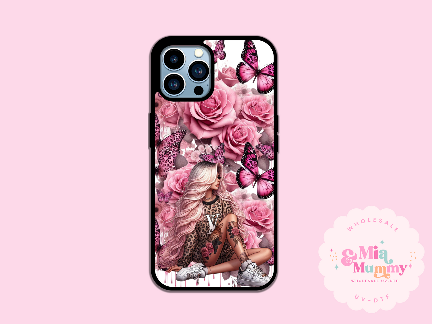 PINK ROSES PHONE CASE - VARIOUS PHONE SIZE