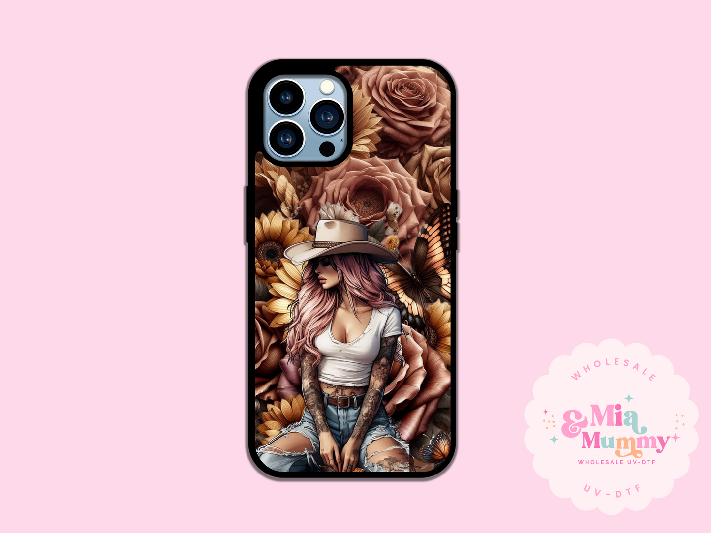 ROSE COWGIRL PHONE CASE - VARIOUS PHONE SIZES