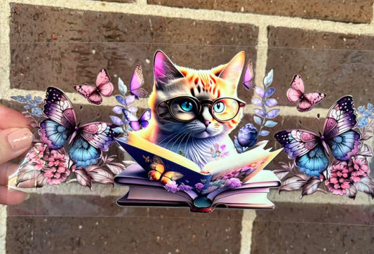 BOOK CAT  DOUBLE SIDED UV- DTF