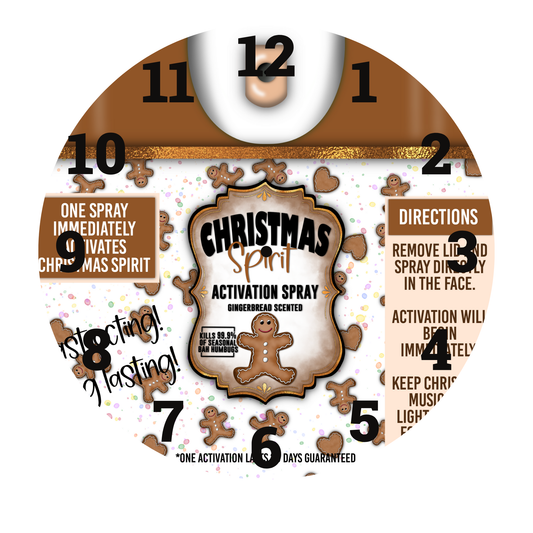 CHRISTMAS SPIRIT UV-DTF CLOCK