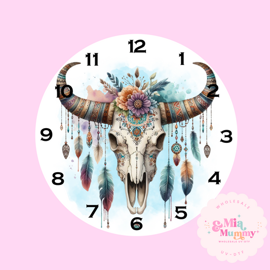 BOHO SKULL -DTF CLOCK