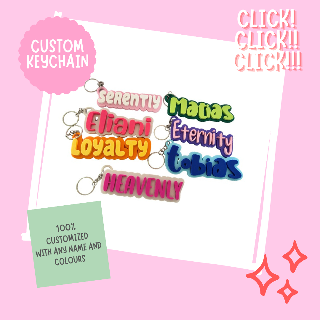 Custom Name Keychain- Two colours
