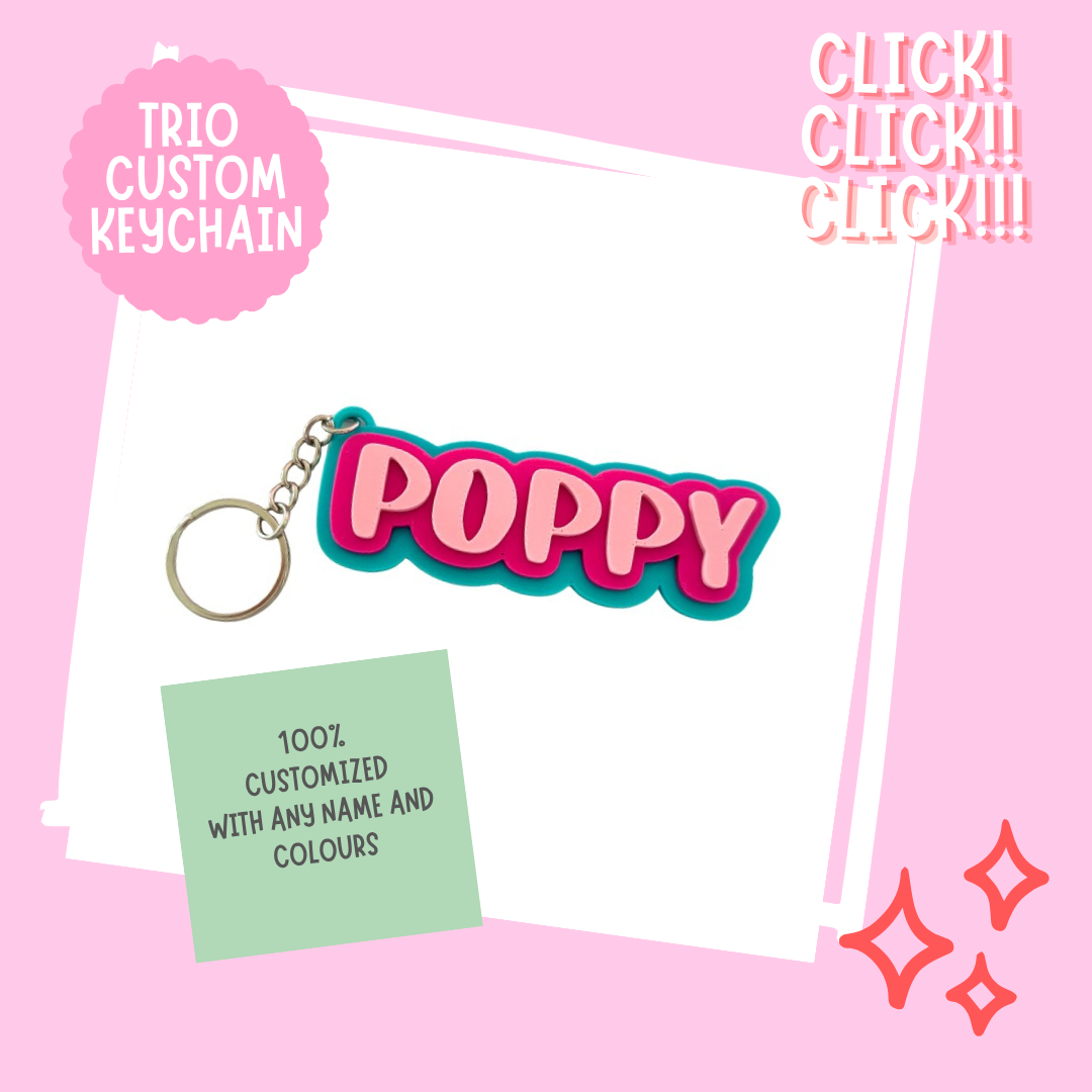 Trio Custom Name Keychain