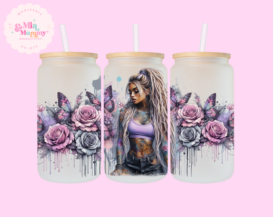 TATT0O LADY WITH ROSES SUBLIMATION PRINT