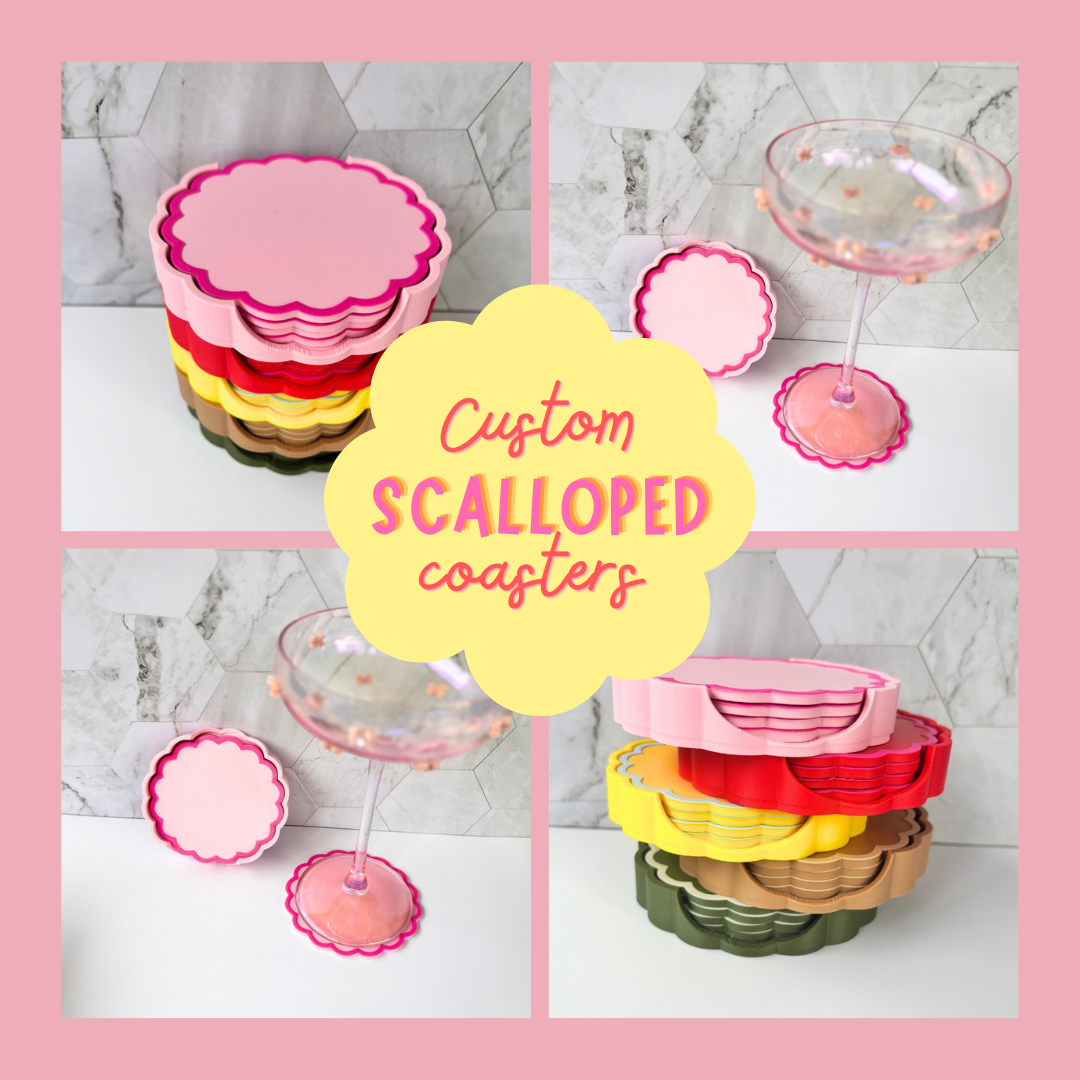 Custom Scalloped Coasters