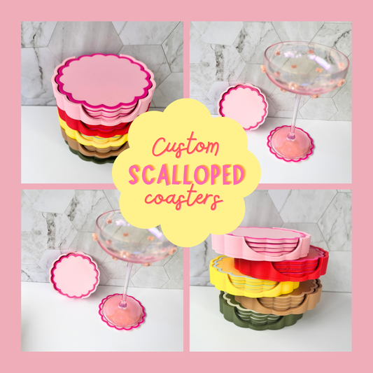 Custom Scalloped Coasters