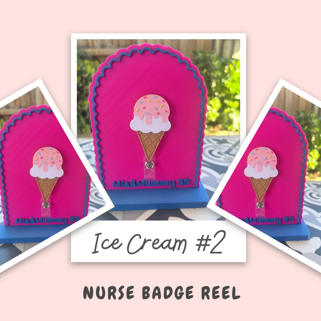 Ice Cream #2  Nurse Badge Reel- FREE