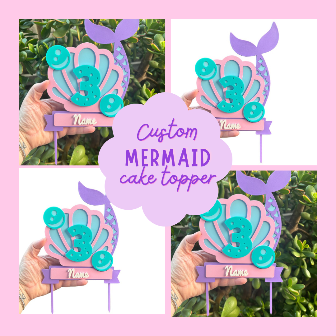 Custom Mermaid cake topper 🧜♀️✨