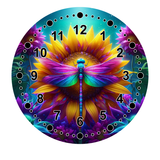 DRAGON FLY UV-DTF CLOCK