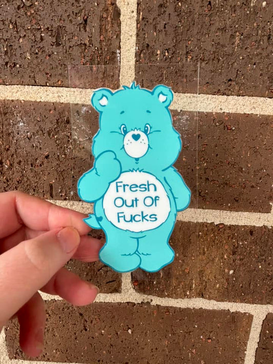 FRESH OUT OF F TED  - DOUBLE SIDED DECAL.