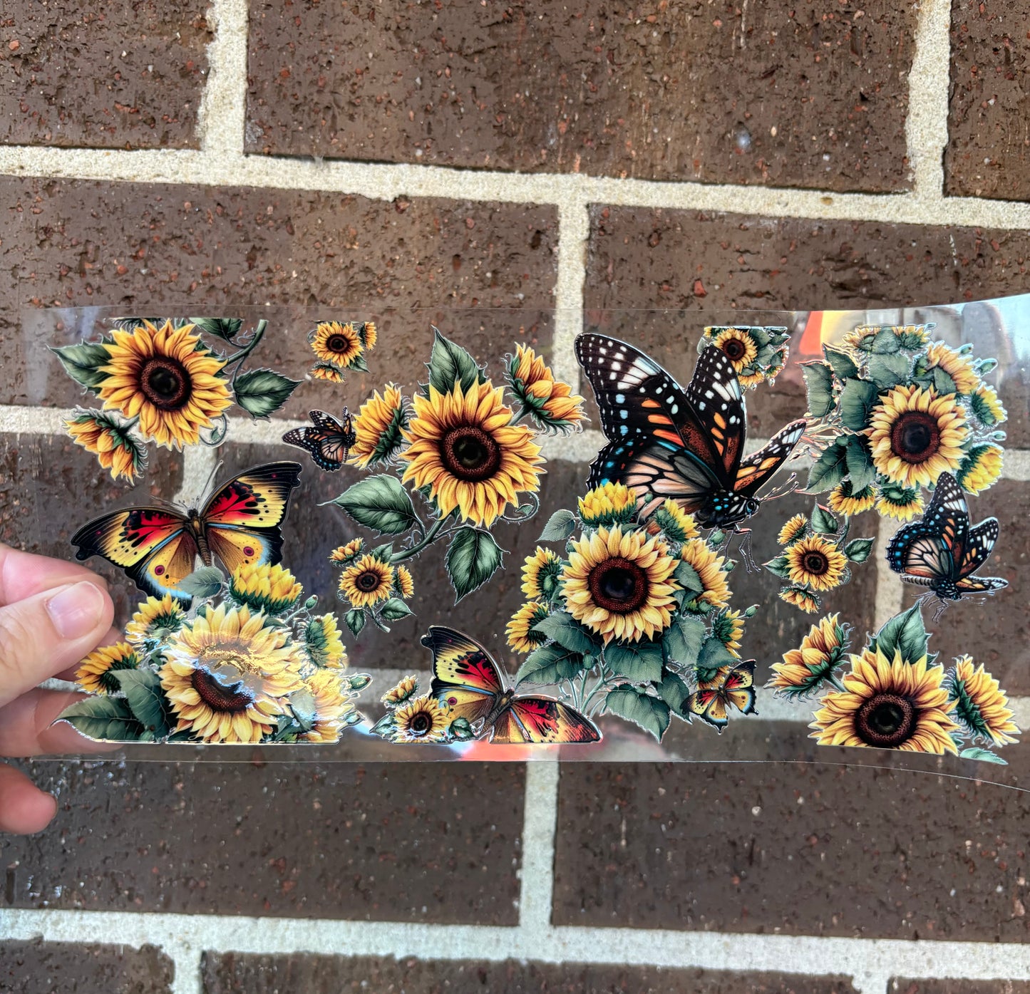 SUNFLOWER BUTTERFLIES DOUBLE SIDED UV-DTF