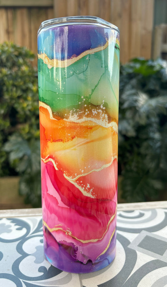 Bright Rainbow 20oz Tumbler.