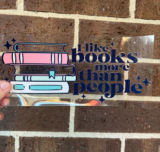 I LIKE BOOKS DOUBLE SIDED UV- DTF