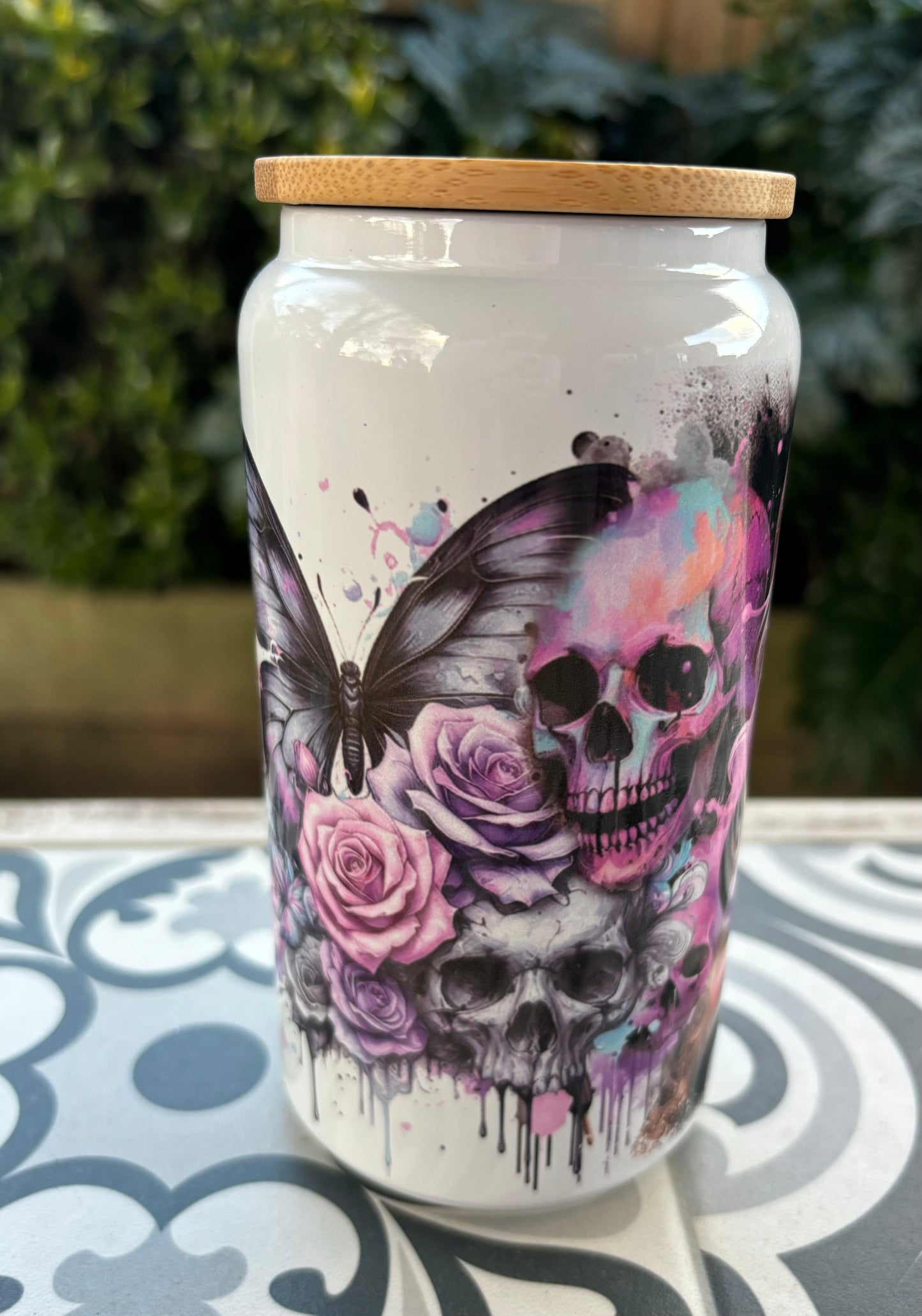 Purple Tattoo Lady 16oz Tumbler.