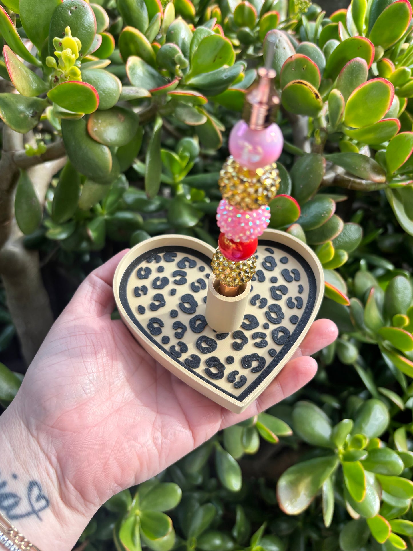 Leopard Heart Pen Holder- Wholesale