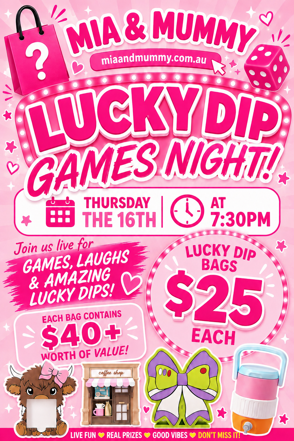 Lucky Dip Games Night- Thursday the 16th of July.