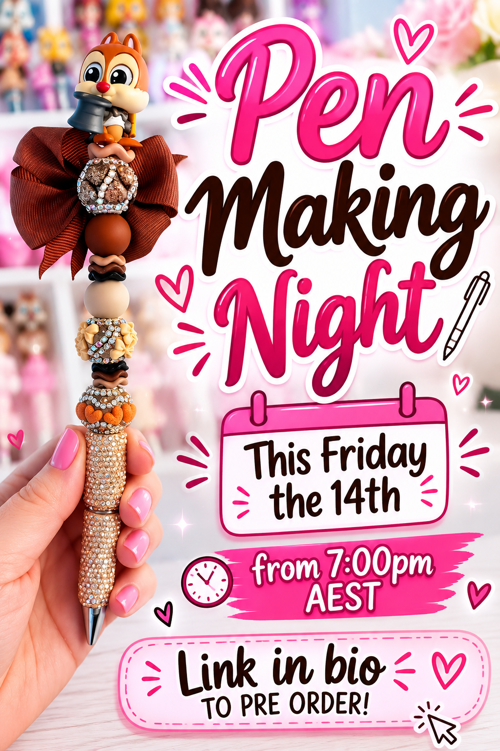 Live Pen Making- Friday the 14th of August from 7pm.