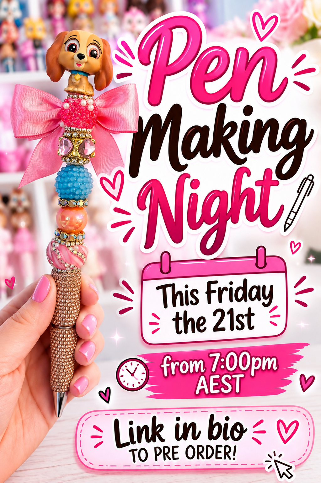 Live Pen Making- Friday the 21st of August from 7pm.