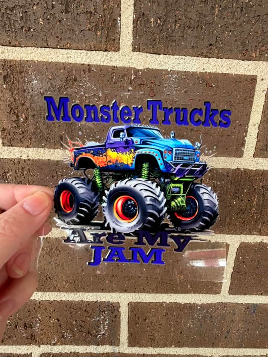 MONSTER TRUCK JAM- DOUBLE SIDED DECAL.