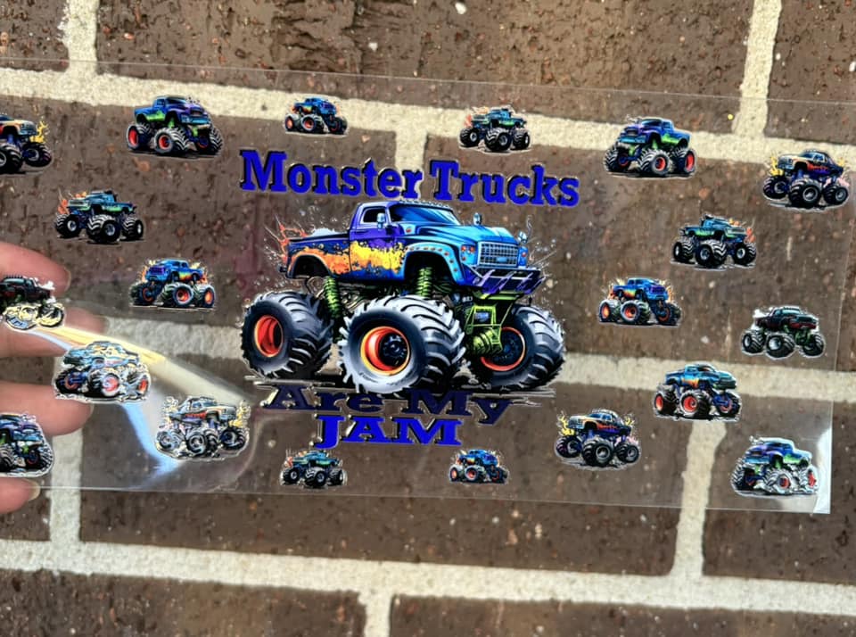 MONSTER TRUCKS DOUBLE SIDED UV- DTF