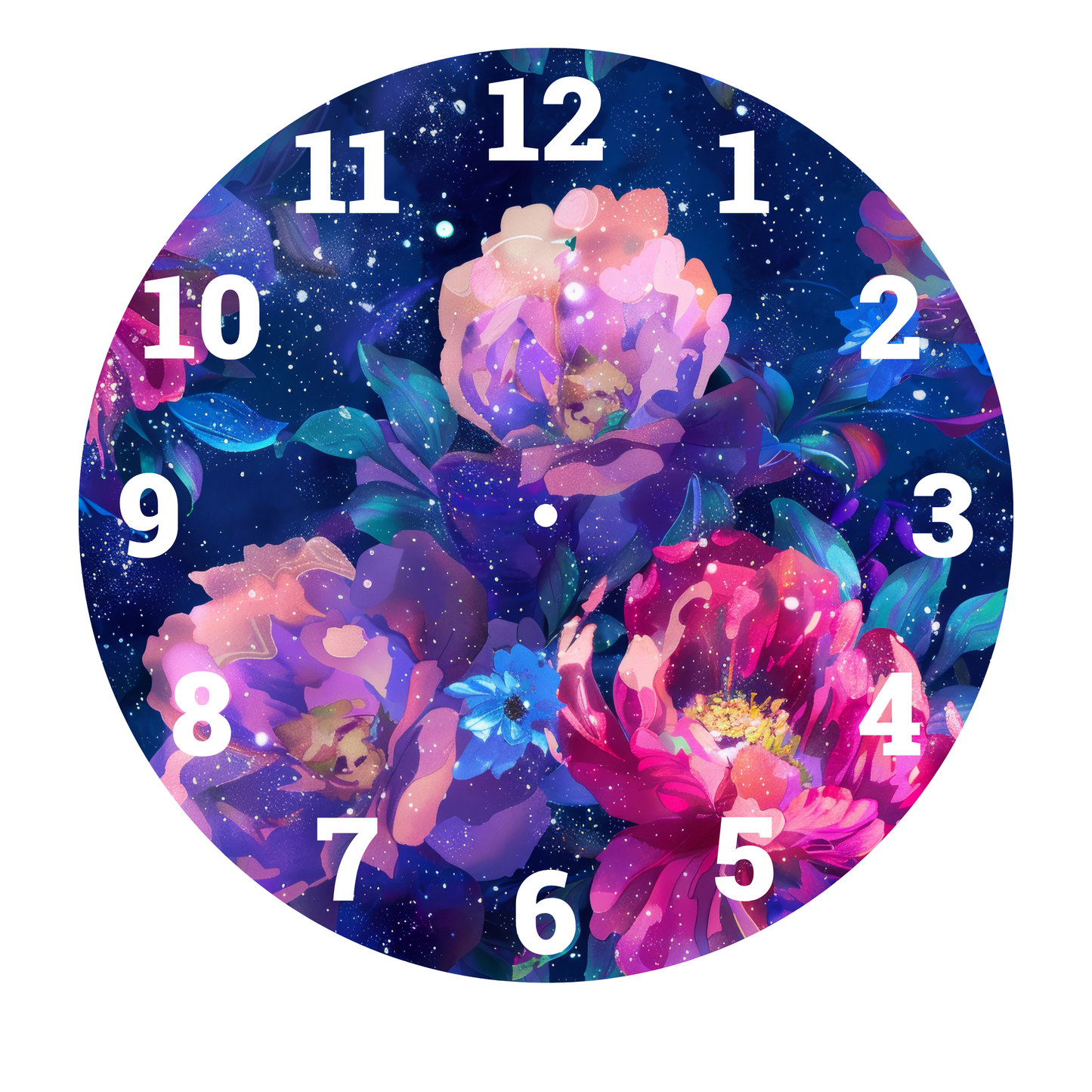 NAVY PEONY UV-DTF CLOCK