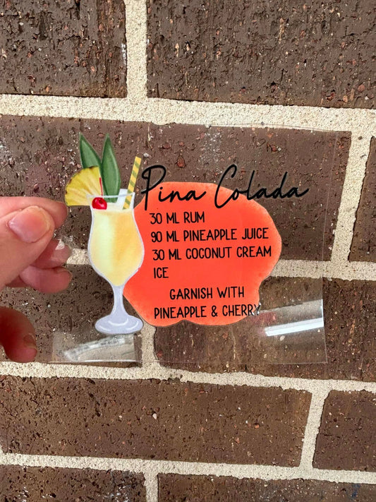 PINA COLADA- DOUBLE SIDED DECAL.