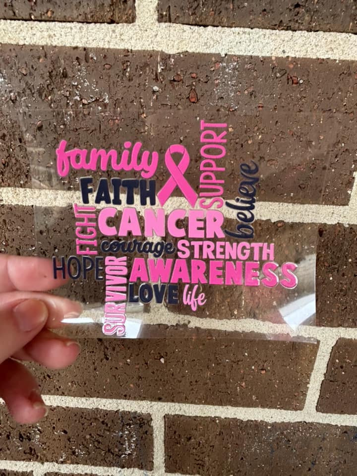 PINK CANCER- DOUBLE SIDED DECAL.