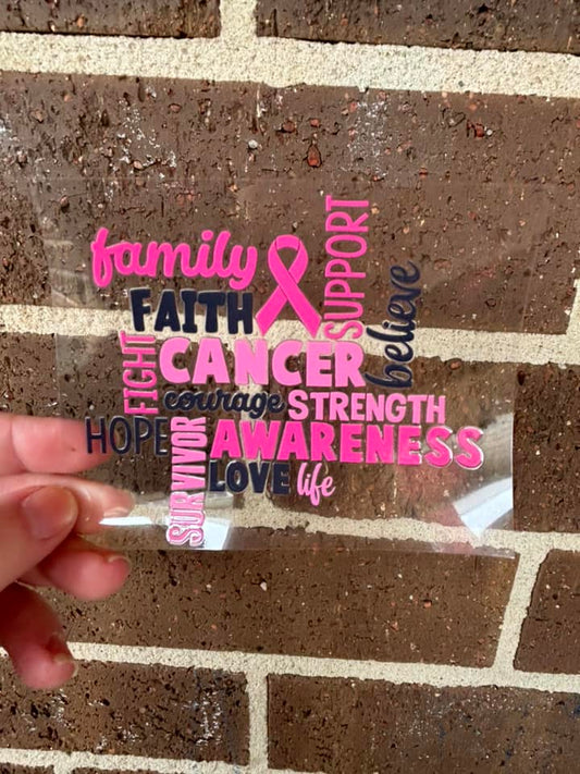 PINK CANCER- DOUBLE SIDED DECAL.