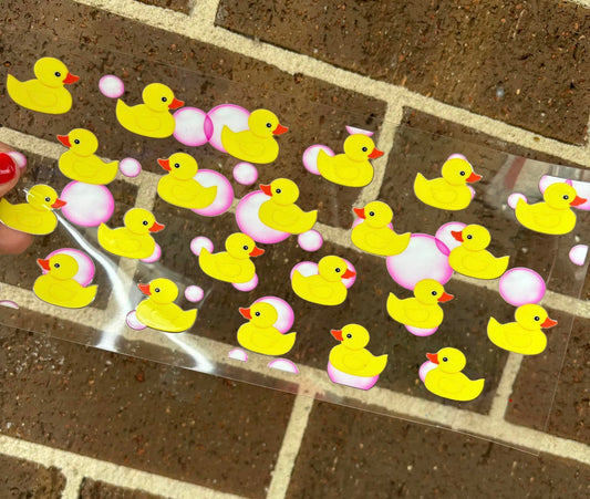 PINK DUCKIES DOUBLE SIDED UV- DTF