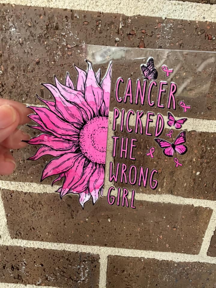 PINK SUNFLOWER  - DOUBLE SIDED DECAL.