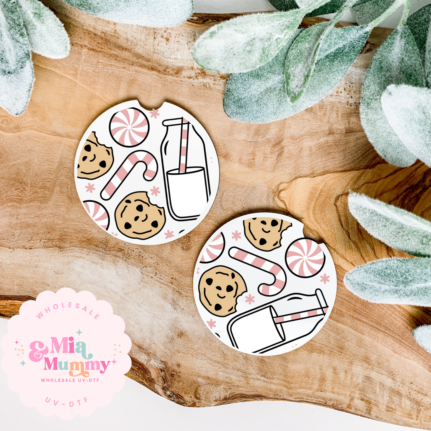 MILK AND COOKIES PINK  Coaster UV-DTF