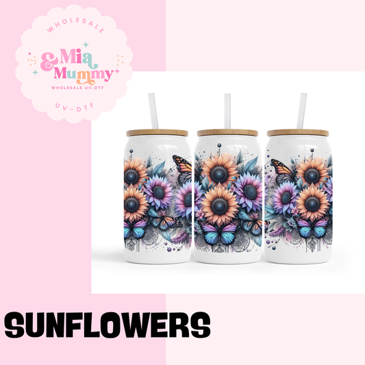 SUNFLOWERS DOUBLE WALLED STAINLESS STEEL TUMBLER - READY TO SHIP