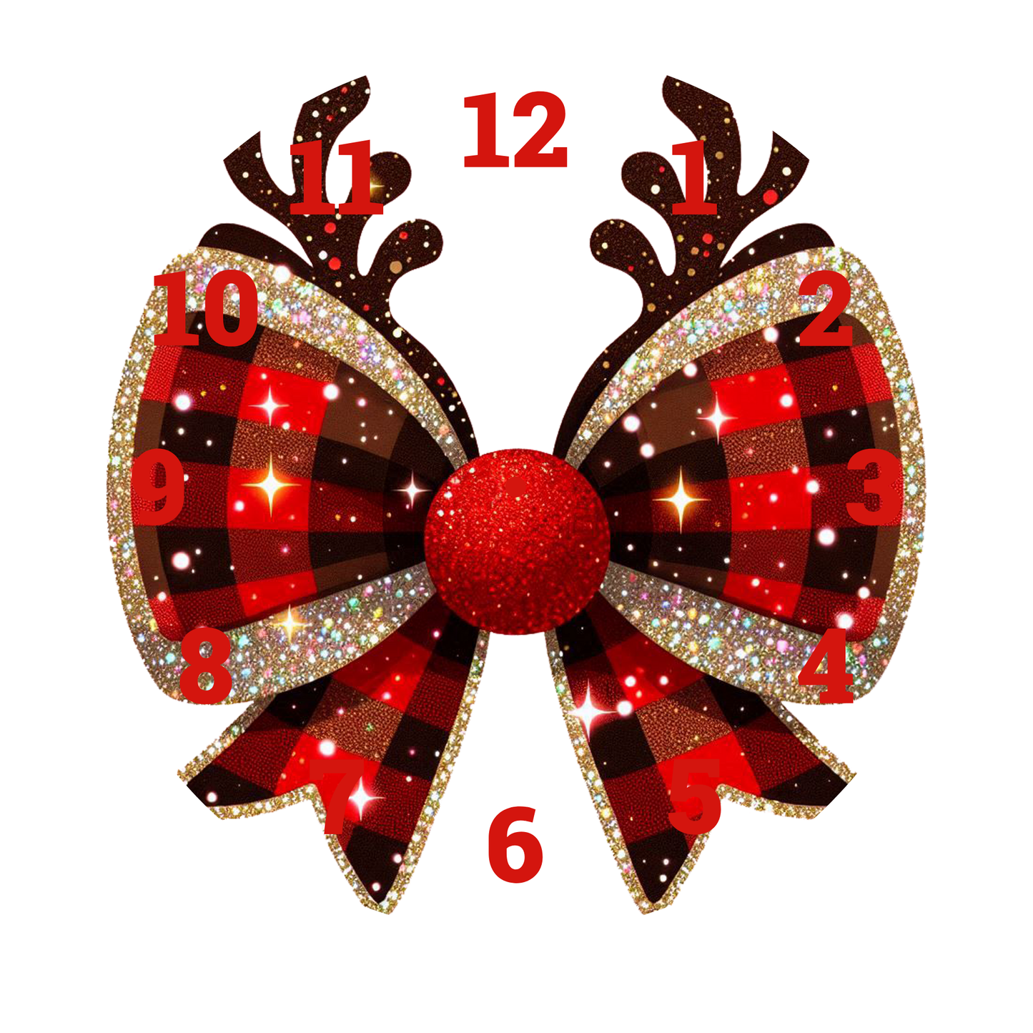 REINDEER BOW -DTF CLOCK