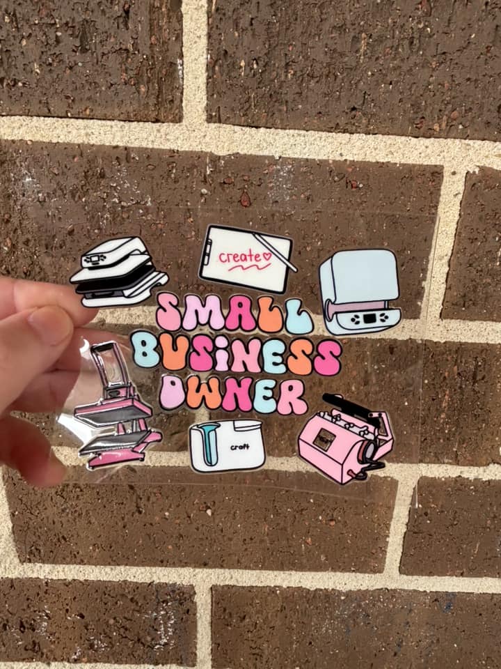 SMALL BUSINESS OWNER- DOUBLE SIDED DECAL.