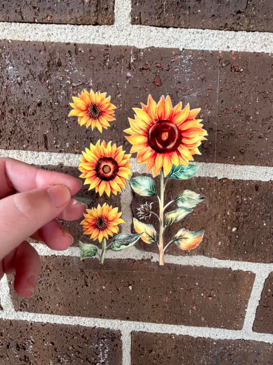 SUNFLOWERS- DOUBLE SIDED DECAL.