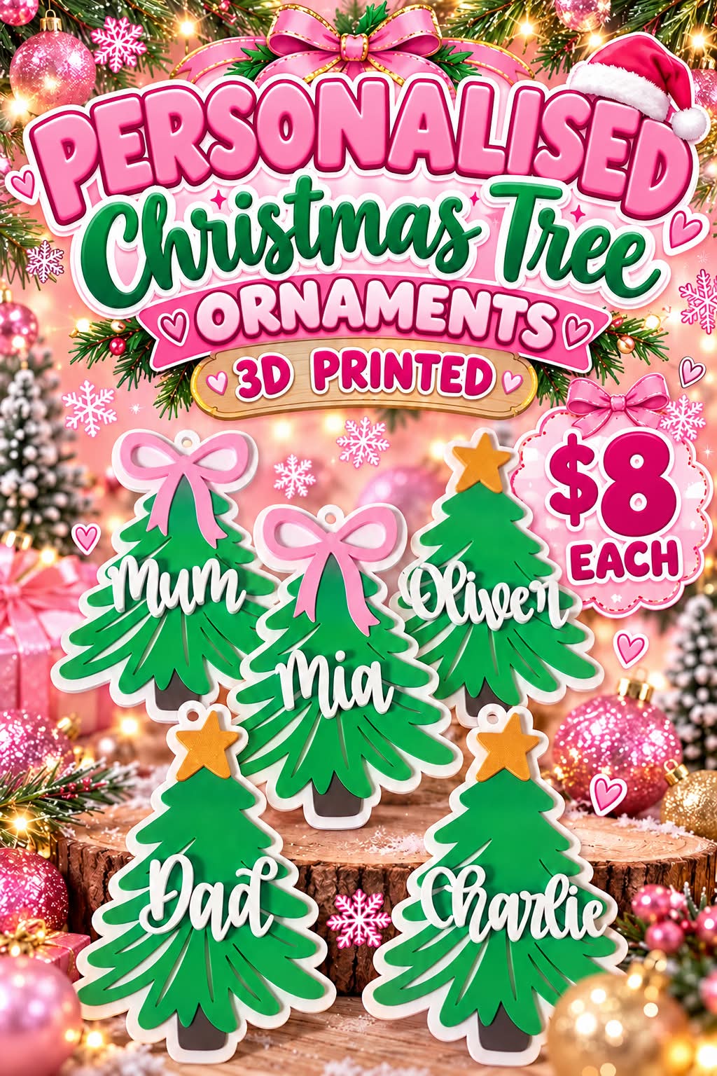 Personlised Christmas Tree Ornament