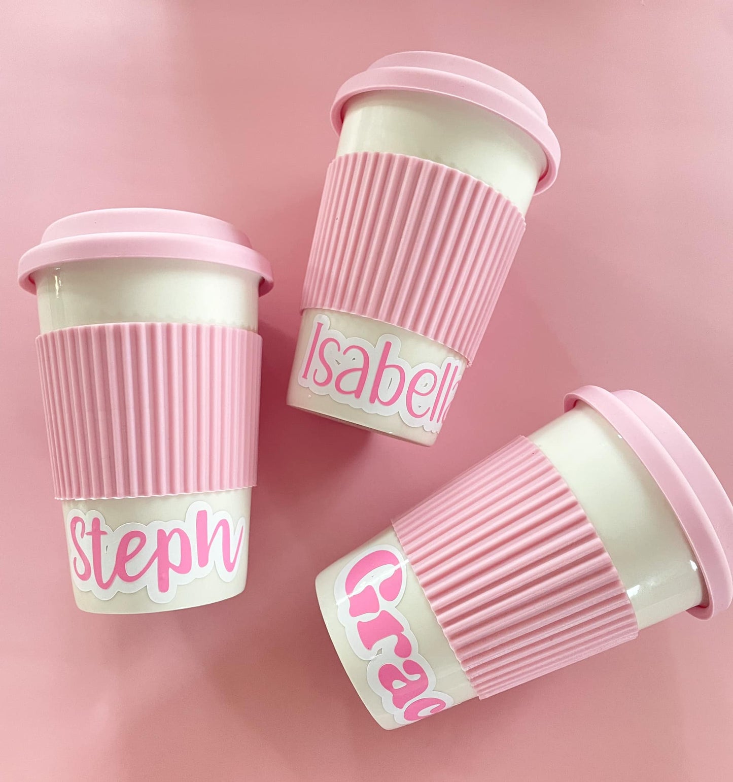 Personalised Pink Travel Cup